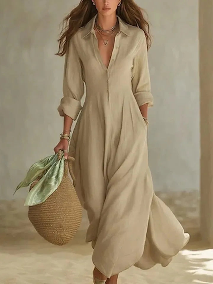 Jimena Breathable Maxi Shirt Dress