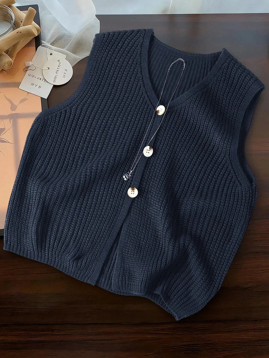 Grace Sleeveless V Neck Cardigan