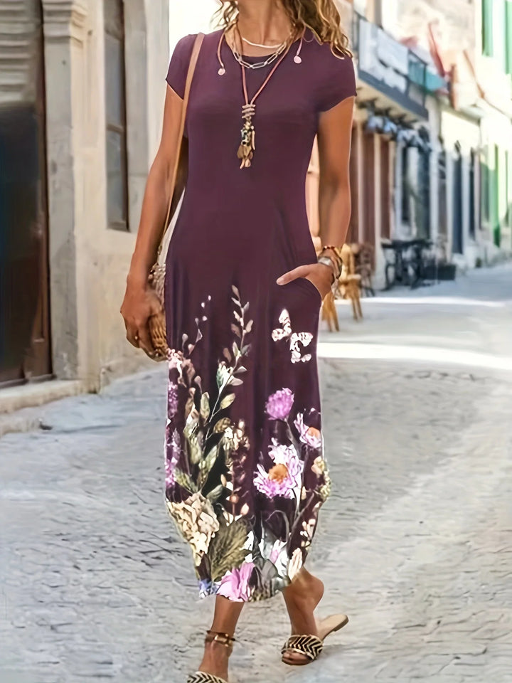 Allison Floral Pocket Midi Dress