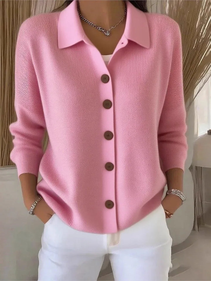 Natasha Collared Knit Cardigan