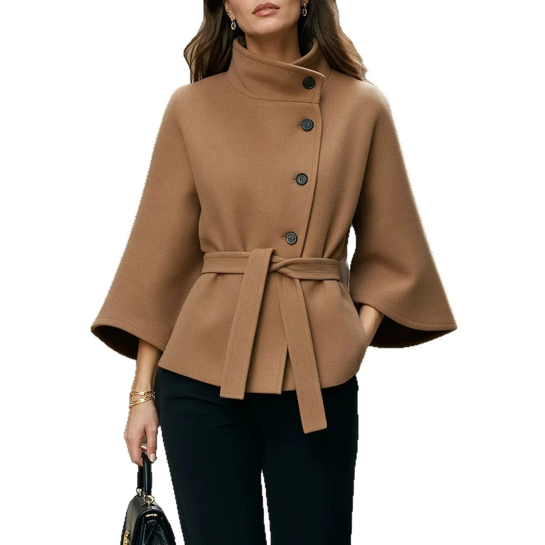 Fiammetta Belted Waist Cape Coat