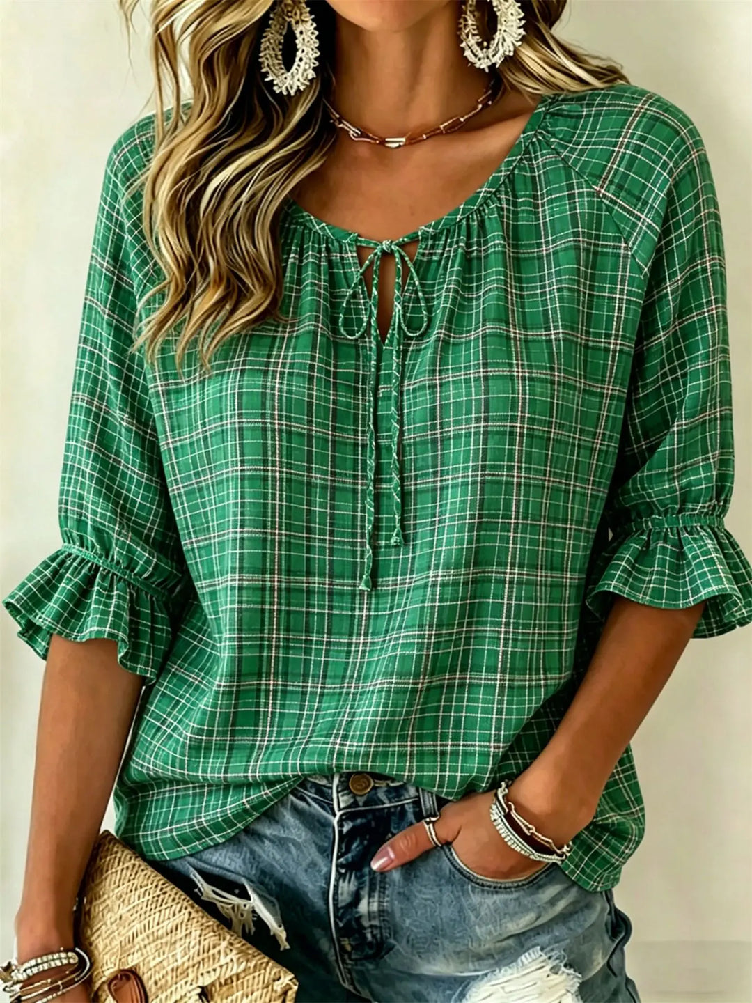 Tia Front Tie Blouse