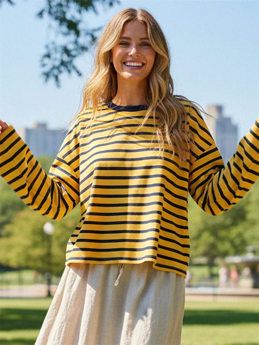 Emmara Relaxed Stripe Sweatshirt