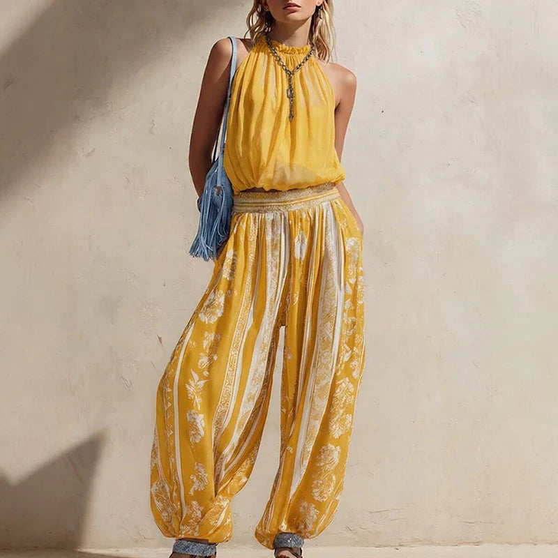 Evelyn Printed Wide Leg Set
