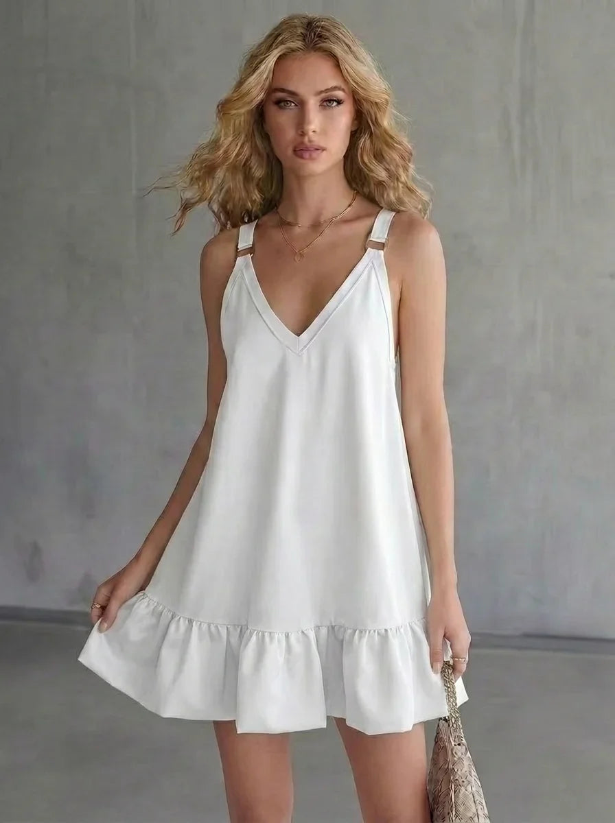 Donna Sleeveless Summer Mini Dress