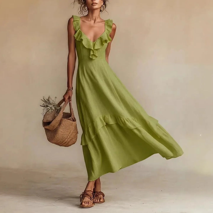 Zarina Flowing Ruffle Maxi Dress