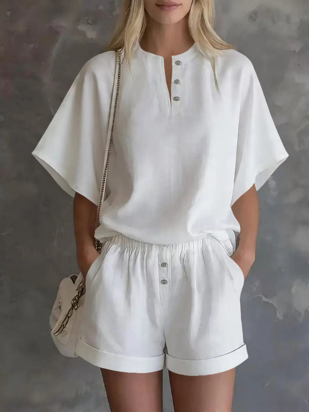Damaris Short Sleeve Casual Two-Piece Set