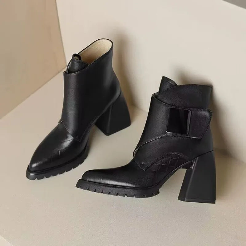 Gaia Buckle Strap Ankle Boots