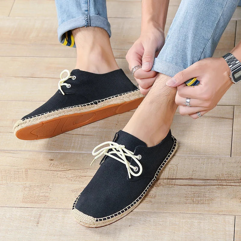 Colton Canvas Lace Up Espadrilles