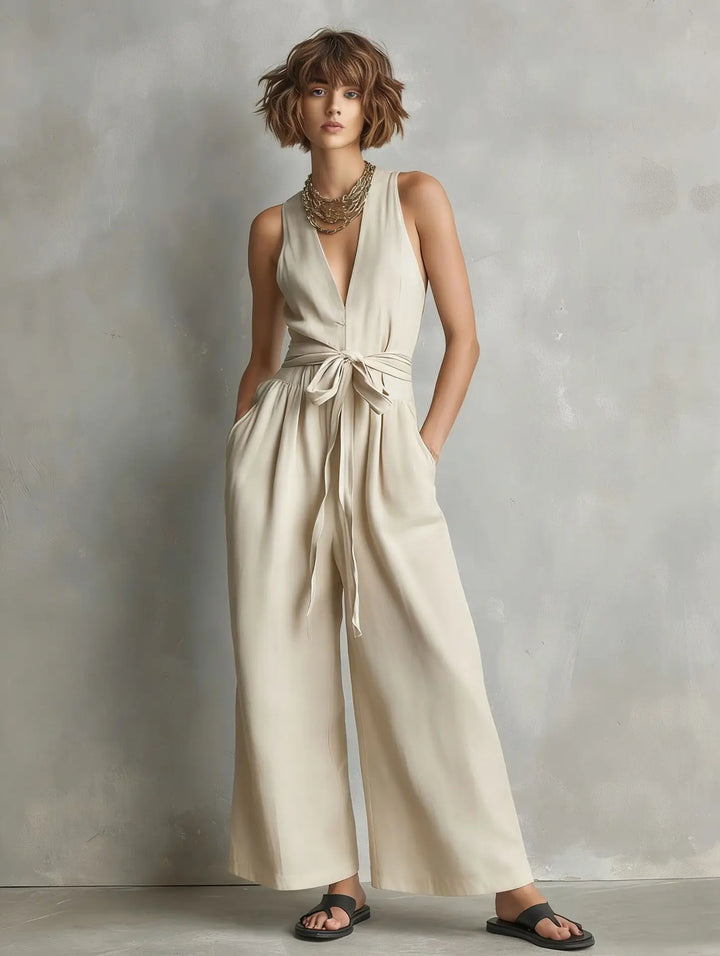 Catarina Relaxed V Neck Jumpsuit