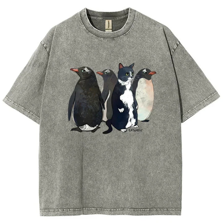 Aiden Washed Graphic Penguin Tee