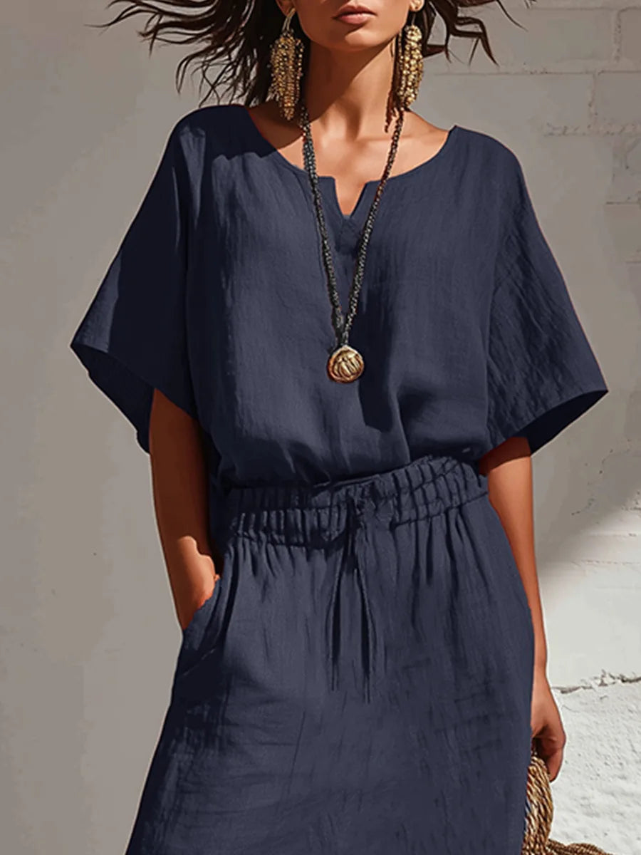 Anvella Sophisticated Split Skirt Boho Set