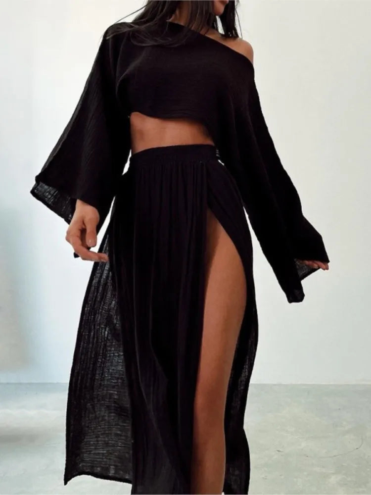 Jessica Crop Top and Maxi Skirt Set