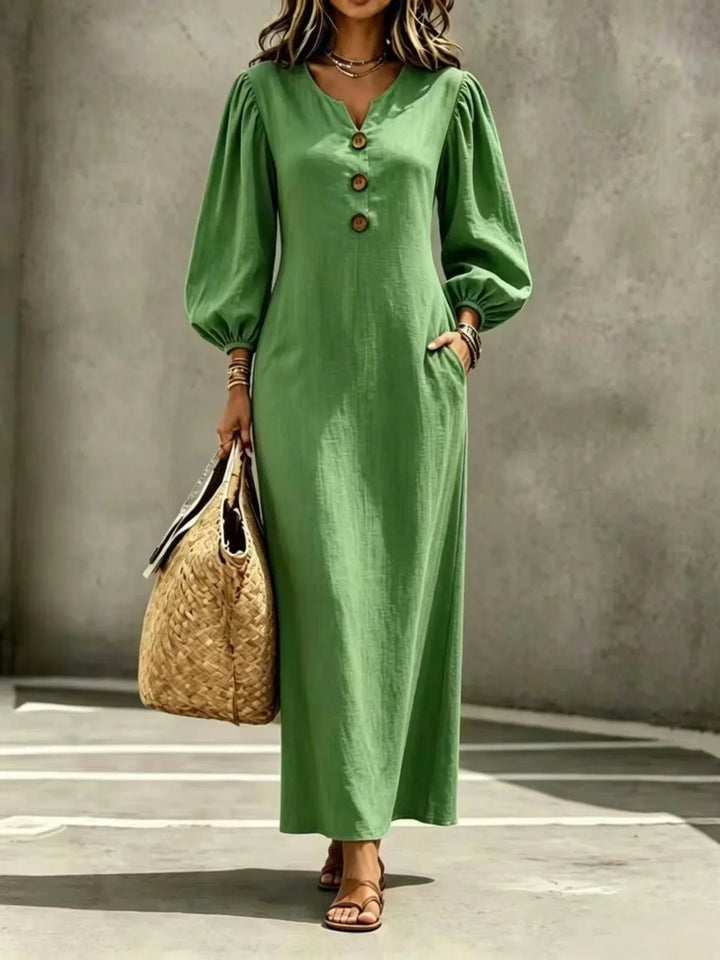Orlinda Button Front Maxi Dress