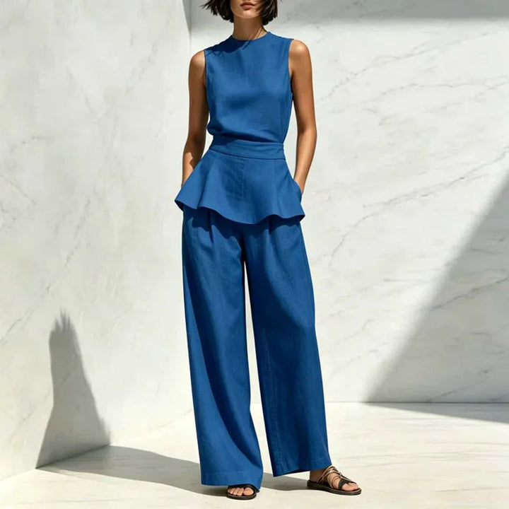 Florina Sleeveless Wide Leg Pants Set