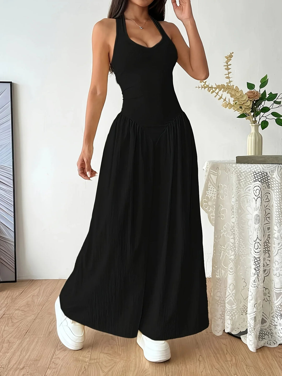 Lyla V Neck Flare Maxi Dress
