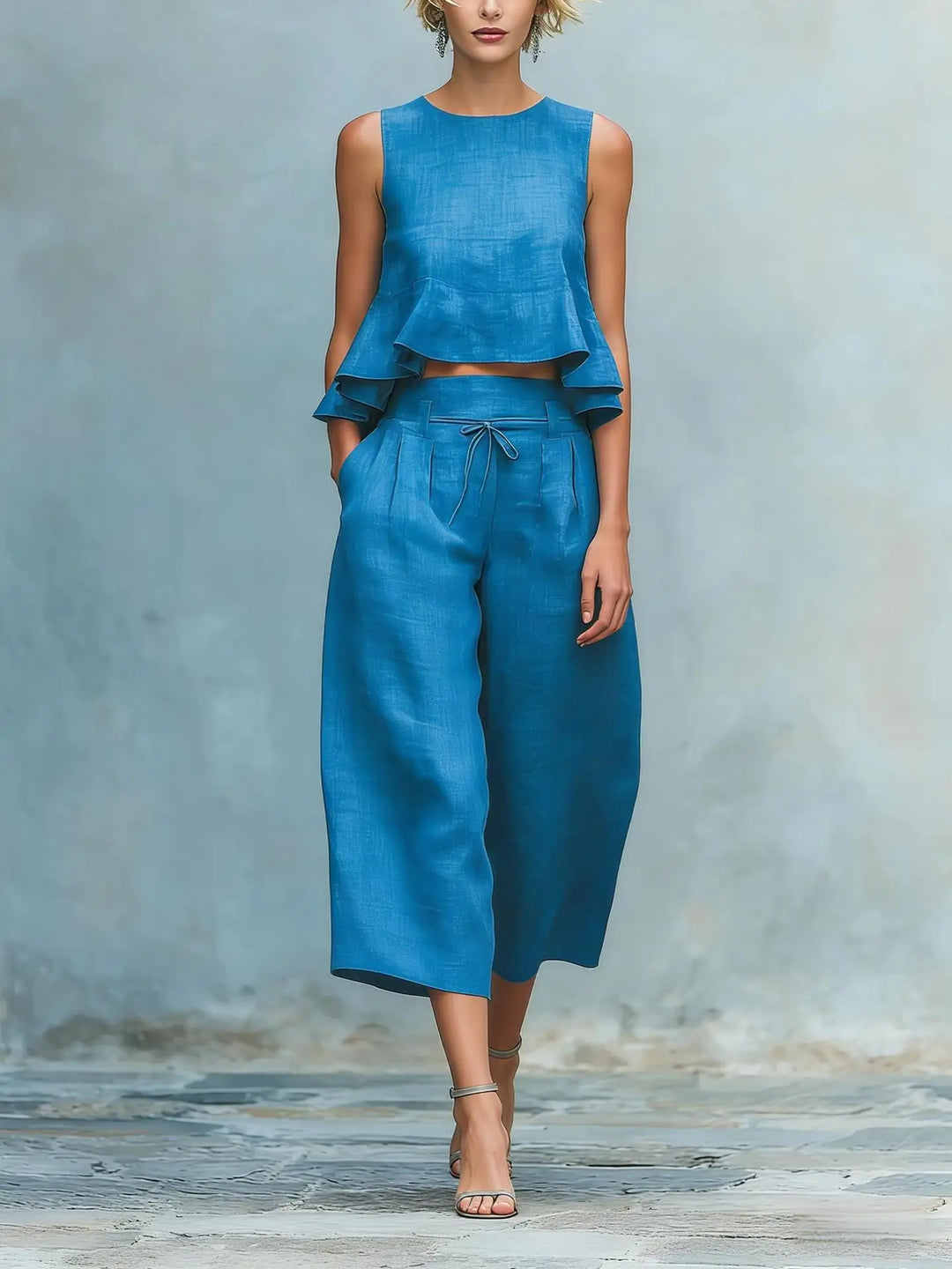 Katana Ruffle Crop Top Set
