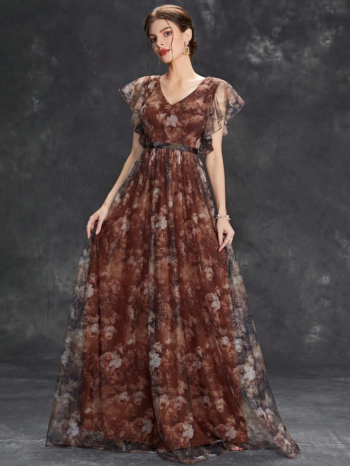 Tessa Ruffle Wedding Guest Dress