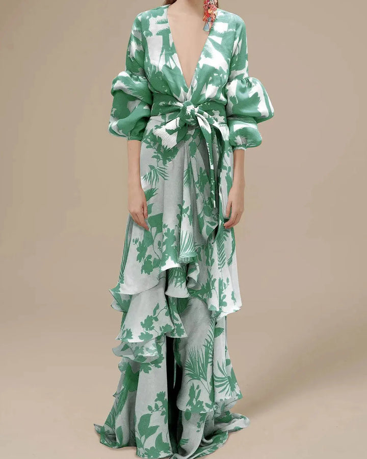 Cordelia Floral Ruffle Maxi Dress