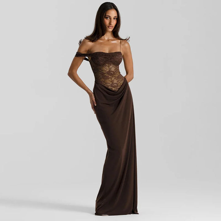 Lizbeth Lace Evening Gown Maxi Dress