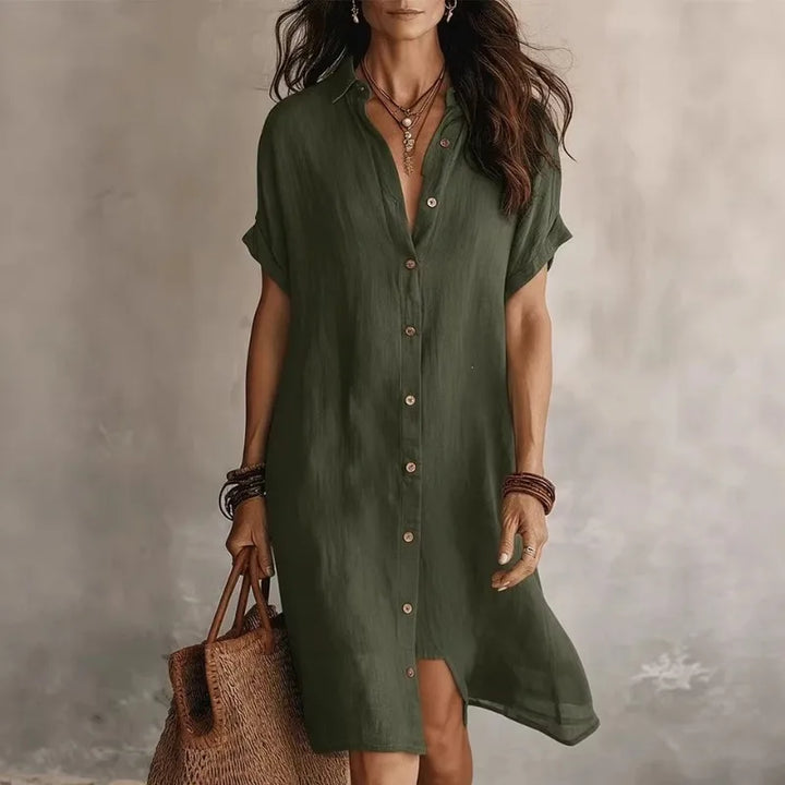 Aria Button Down Shirt Dress