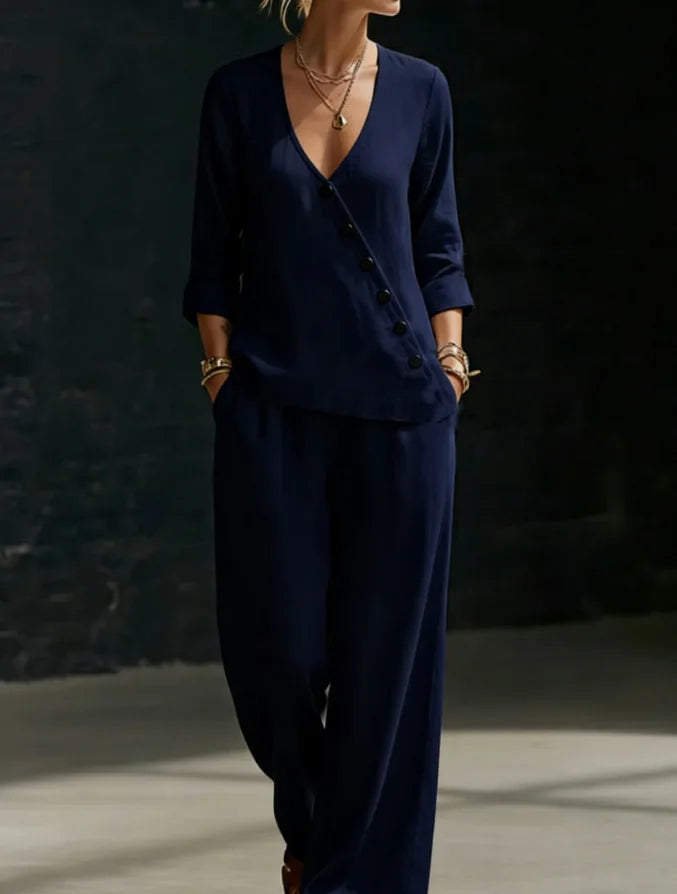 Amberline Relaxed Wide Leg Pant Set