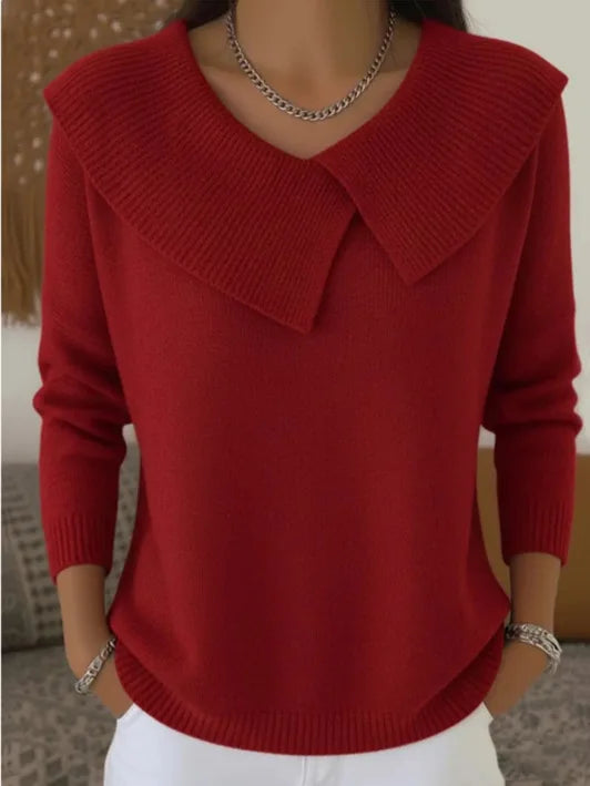 Anneke Fold Collar Sweater