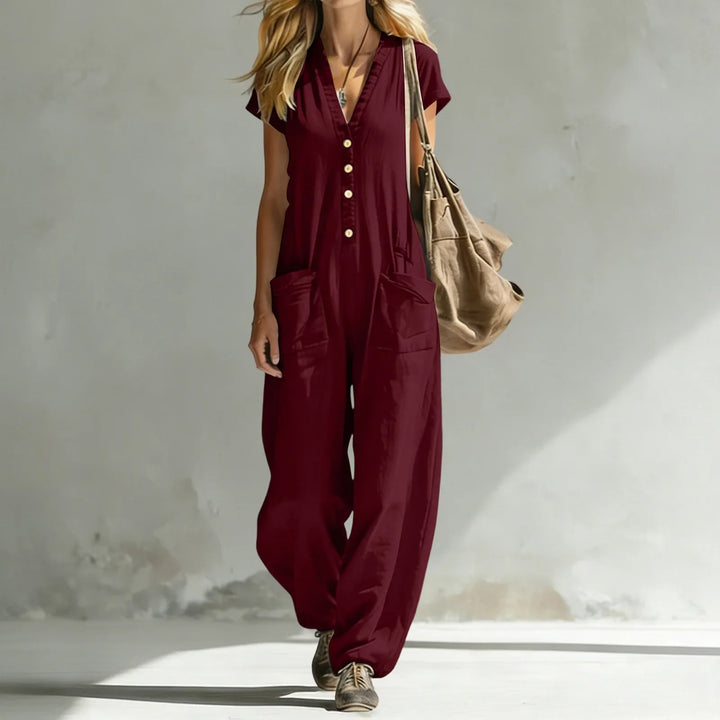 Emery V-Neck Wide Leg Jumpsuit