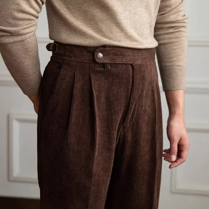 Alaric Pleated Corduroy Trousers