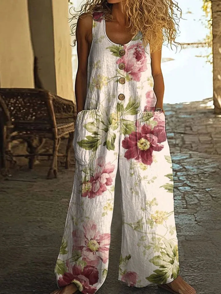Melina Boho Floral Wide Leg Jumpsuit