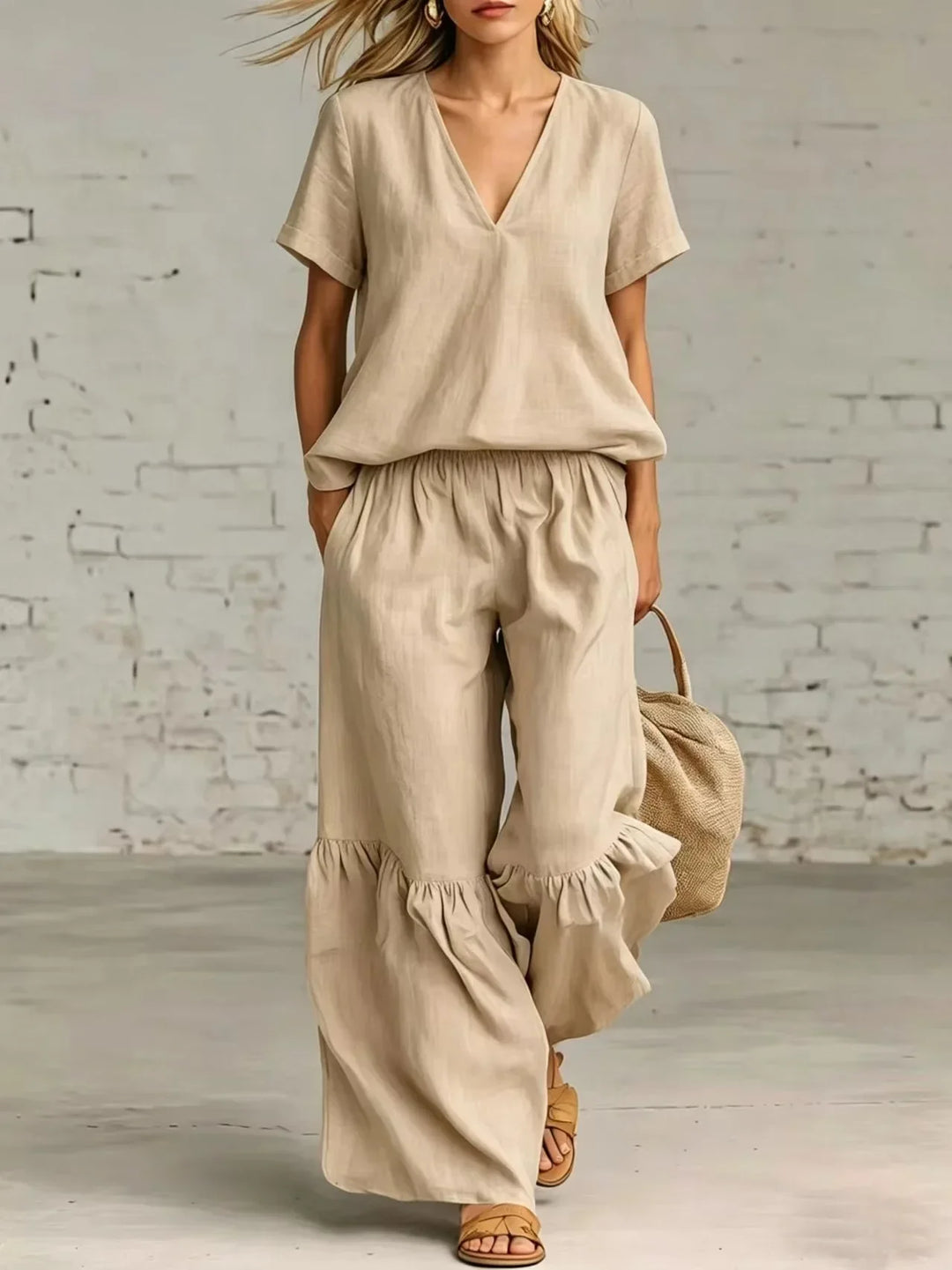 Iris Ruffle Hem Two-Piece Set