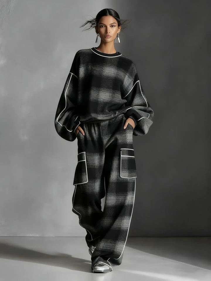 Cara Plaid Loose Two-Piece Set