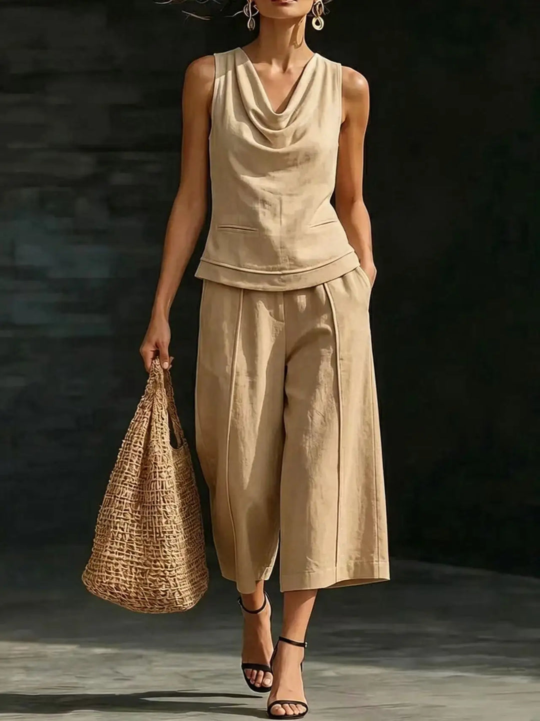 Isabelle Relaxed Cowl Neck Trouser Set
