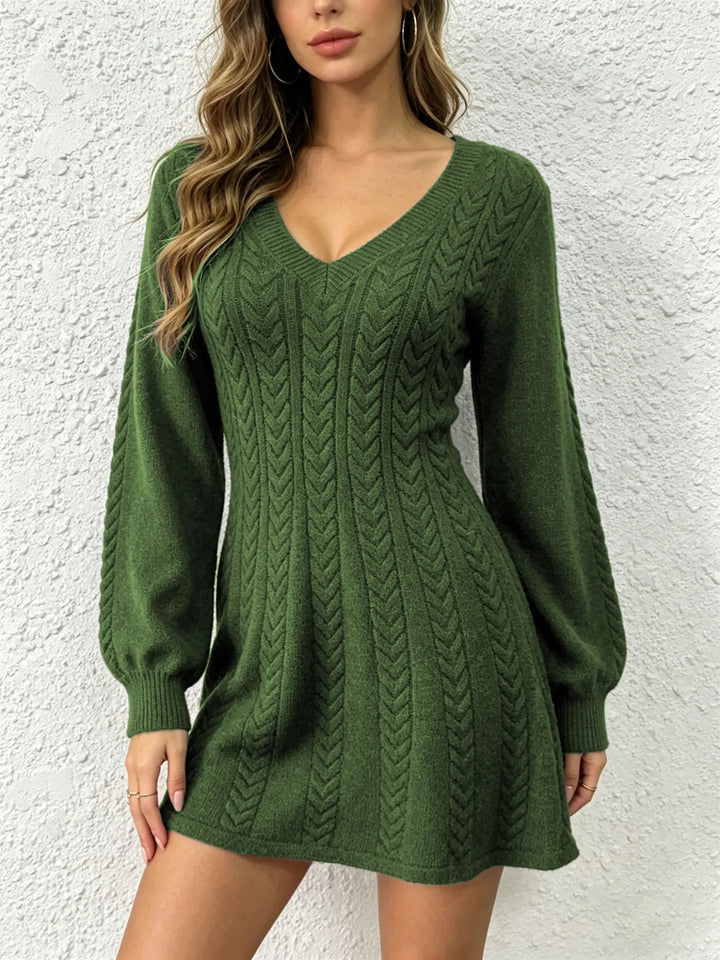 Rosalie V Neck Sweater Mini Dress