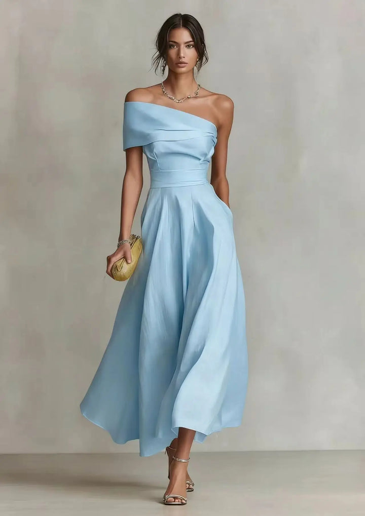 Lindsay One Shoulder Maxi Wedding Guest Dress