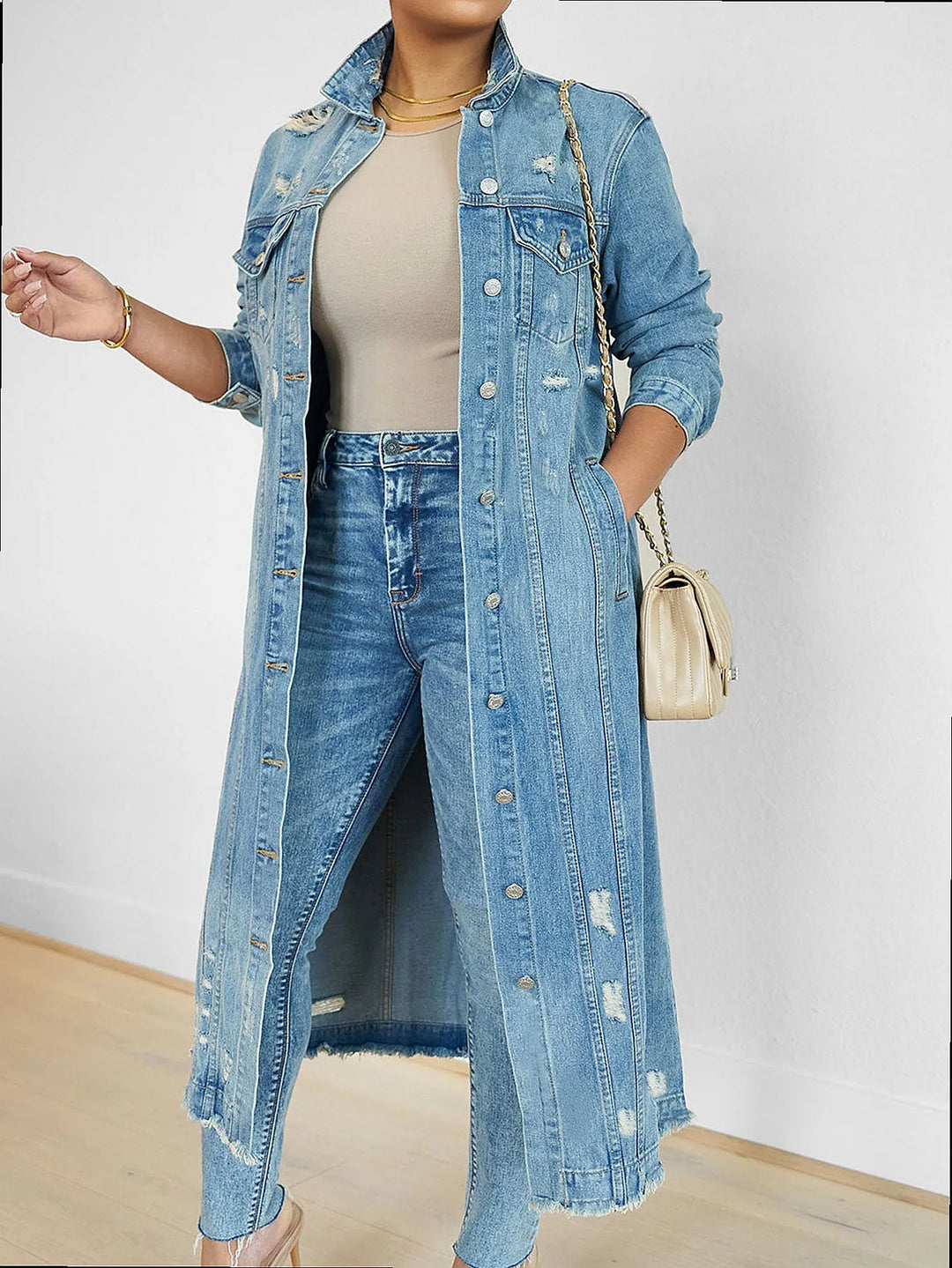 Halcyon Distressed Denim Trench