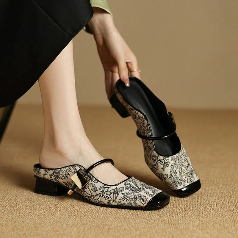 Marlene Leather Mule Heels