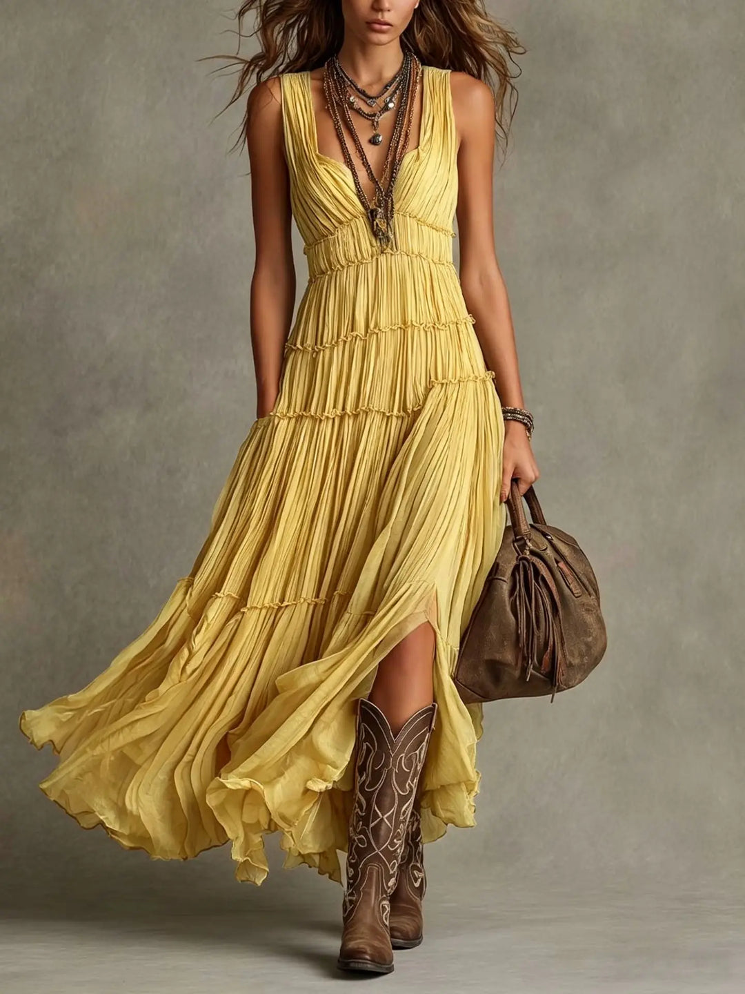 Wrenna Tiered Boho Maxi Dress