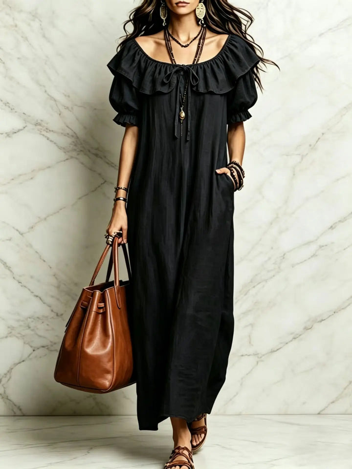 Cavenna Off Shoulder Boho Maxi Dress