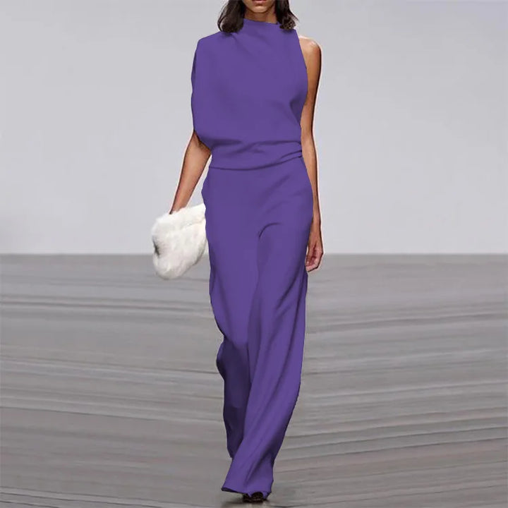 Lyra Draped One-Shoulder Jumpsuit