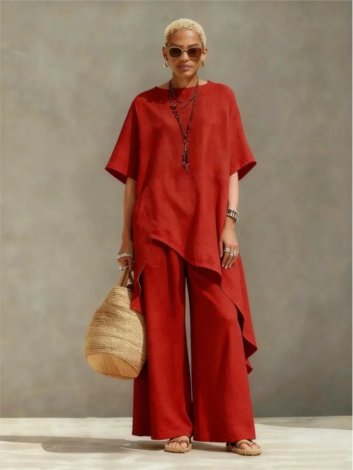 Selvin Relaxed Fit Asymmetrical Top Set