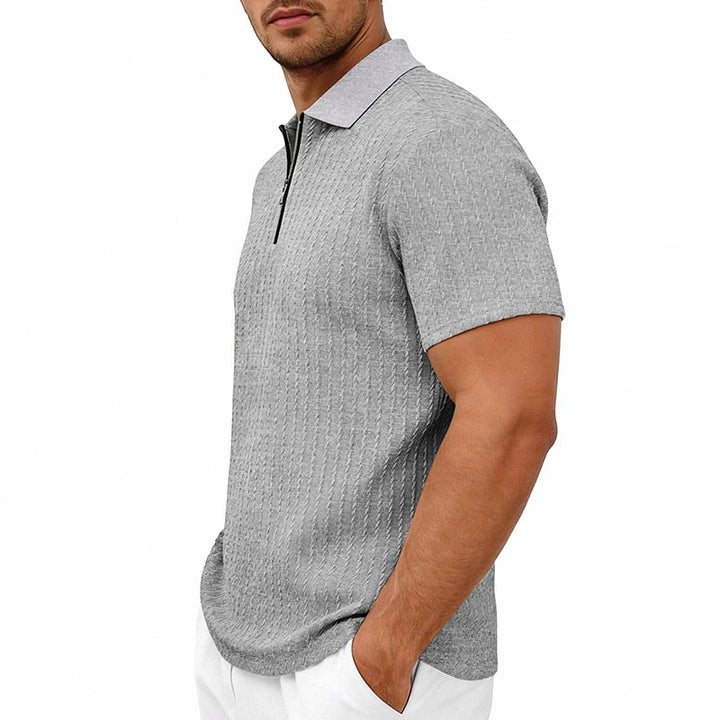 Tristan Textured Zip Polo Shirt