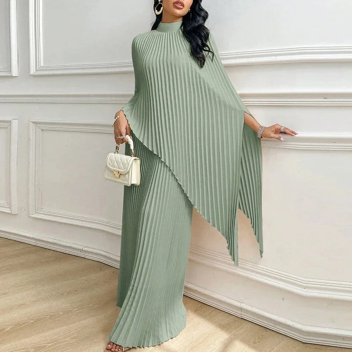 Magdalena Pleated Draped Cape Set
