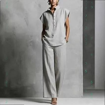 Amoura Elegant Sleeveless Summer Trouser Set