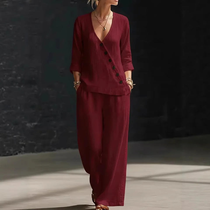 Amberline Relaxed Wide Leg Pant Set