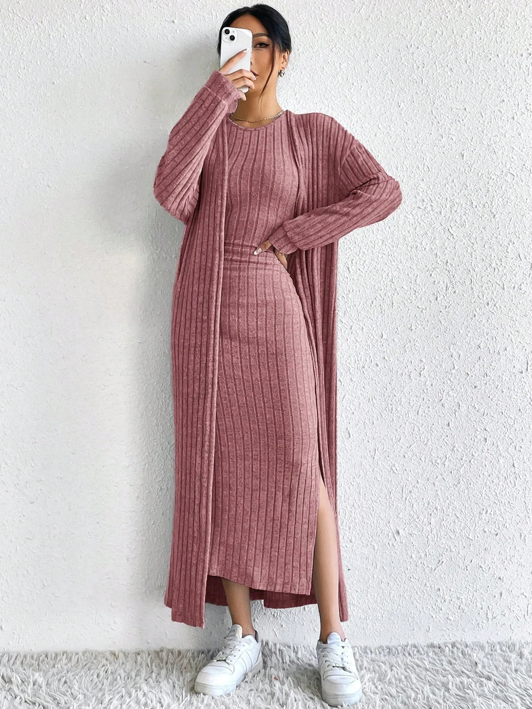 Saoirse Ribbed Sheath Dress Set