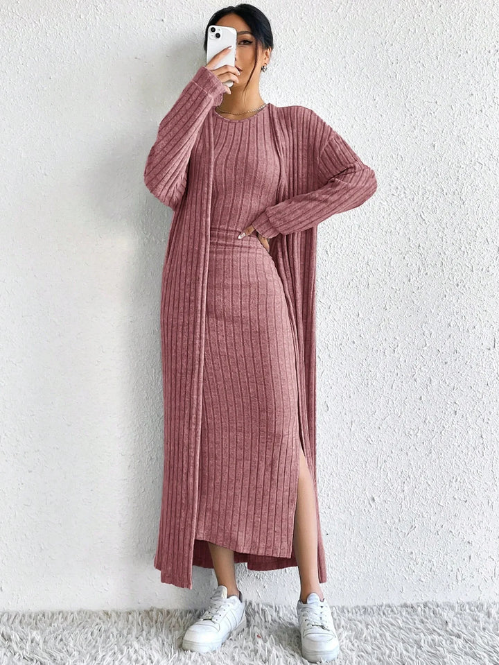 Saoirse Ribbed Sheath Dress Set