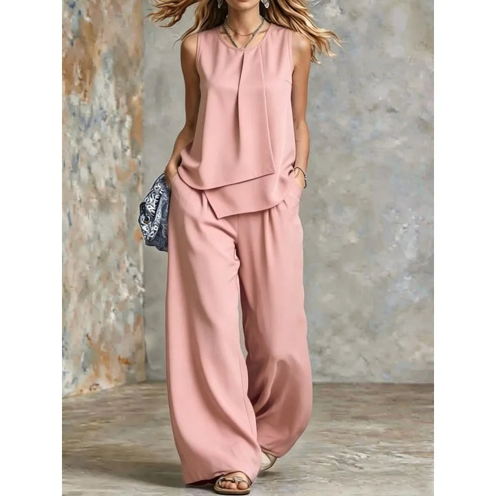 Alvenna Relaxed Fit Sleeveless Two Piece Set