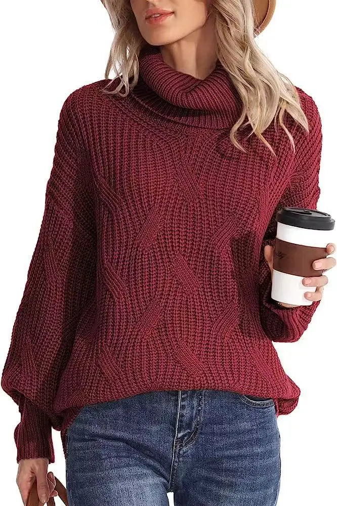 Sylvie Cable Knit Turtleneck Sweater