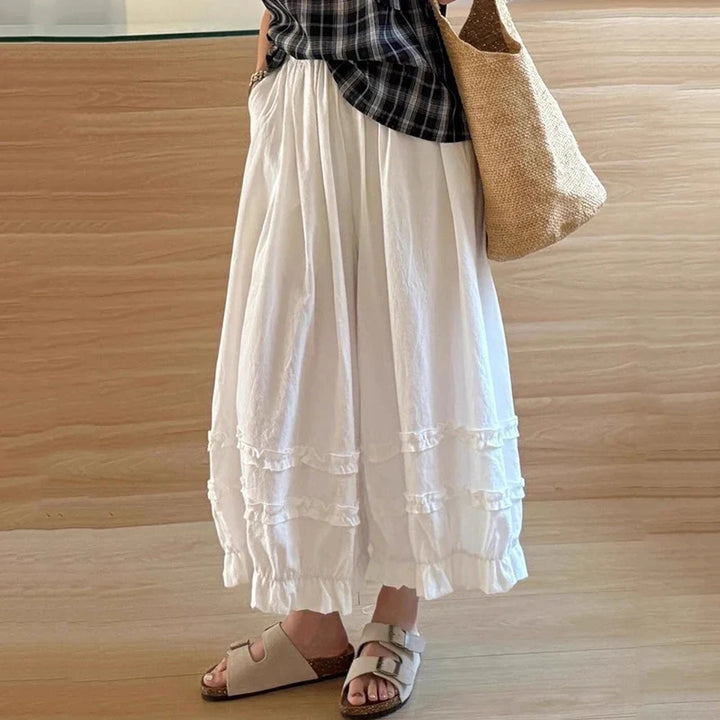 Daniella Lace Trim Wide Leg Trousers